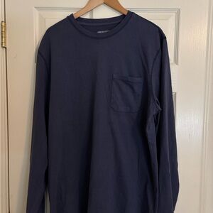 Goodfellow & Co Navy Long-Sleeve Pocket Tee XL